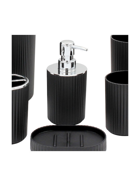 Keskor Keskor Plastic Black Bathroom Accessory Set 6 Pieces