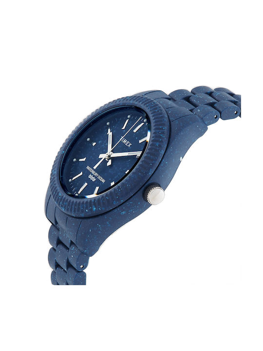 Women's Watch Chronograph with Blue Rubber Strap