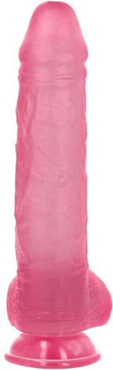 Toyz4lovers Spartaco Glass Dildo with Balls and Suction Cup Pink 32.5cm