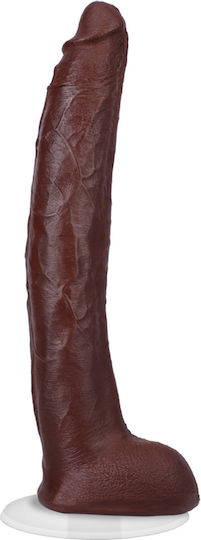 Doc Johnson Ultraskyn Hung Dildo realist cu Scrotum Maro 30cm
