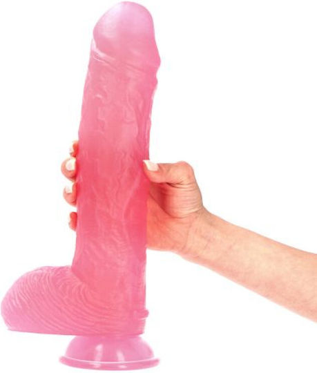 Toyz4lovers Spartaco Glass Dildo with Balls and Suction Cup Pink 32.5cm