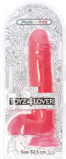 Toyz4lovers Spartaco Glass Dildo with Balls and Suction Cup Pink 32.5cm