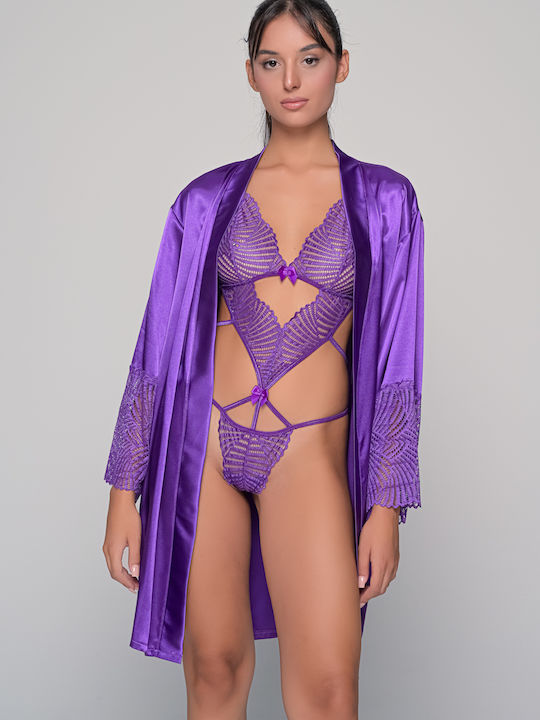 Milena by Paris Spitzen Unterwäsche-Set für Damen mit Zeichenfolge Lila Milena by Paris Spitzen Unterwäsche-Set für Damen mit Zeichenfolge Lila