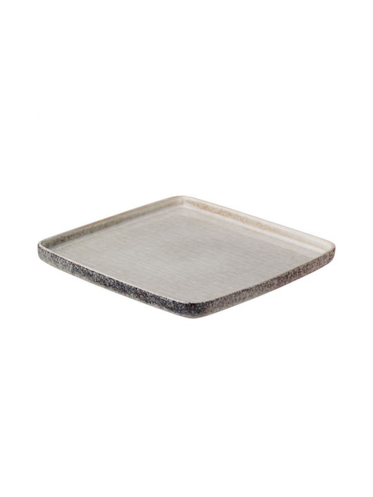 Butlers Henley Πιάτο Ρηχό Τετράγωνο Κεραμικό Γκρι 21x19cm