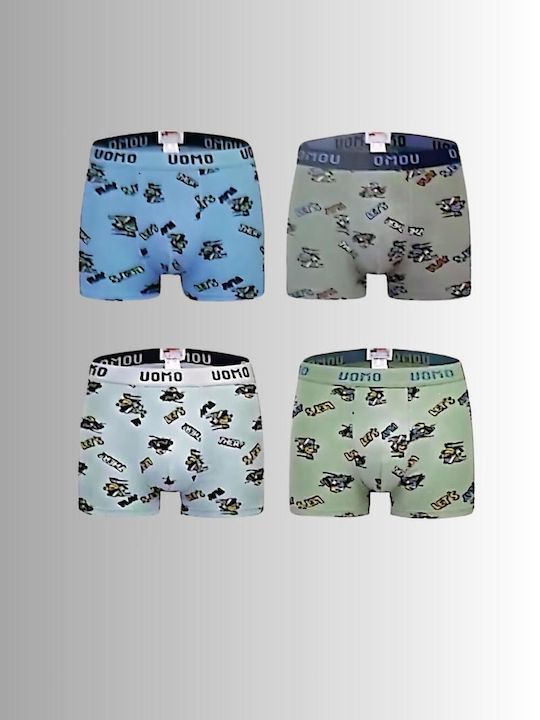 Uomo Set of Kids' Boxers Multicolored 4pcs