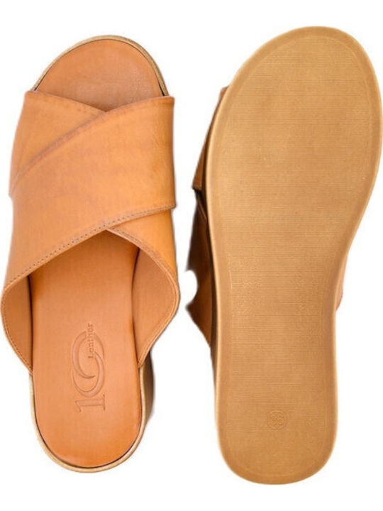 Sandale Casual Damă Flatforme Din Piele Tabac Maro
