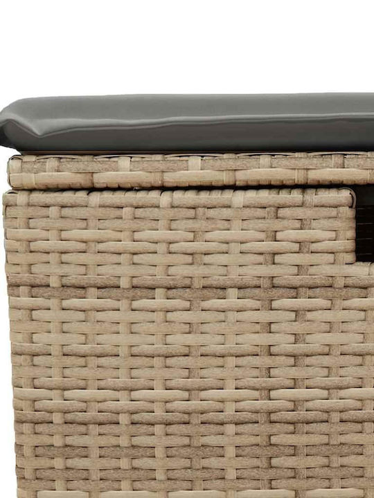 Γωνιακός Καναπές Εξωτερικού Χώρου Rattan με Μπαούλο και Μαξιλάρια 55x55cm