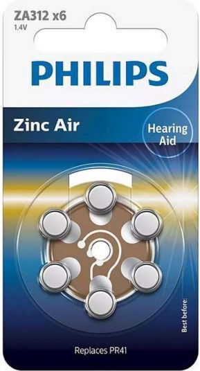Hearing Aid Battery Philips Za312b6a/00