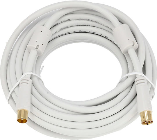 Hama 205249 Koaxialkabel Stecker-Buchse 7,5 Meter Weiß 100dB