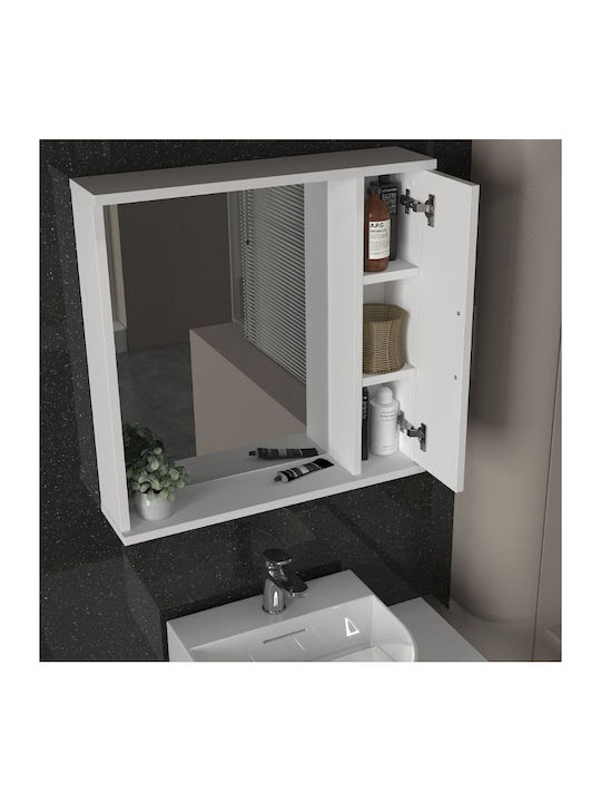 Megapap Badezimmerspiegel aus Spanplatte 65x15.3cm Weiß