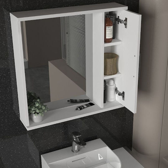 Megapap Badezimmerspiegel aus Spanplatte 65x15.3cm Weiß