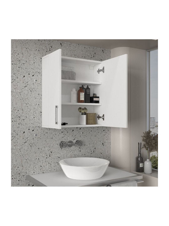 Megapap Ditto Badezimmerspiegel aus Spanplatte 59.6x16.4cm Weiß