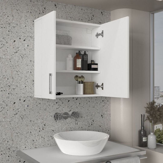 Megapap Ditto GP042-0274 Rectangular Bathroom Mirror made of Chipboard 59.6x16.4cm White