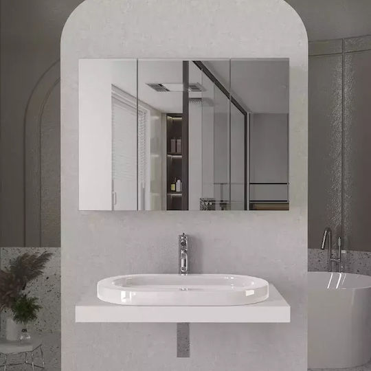 Megapap Bathroom Mirror made of Particle Board 90x17.1cm White