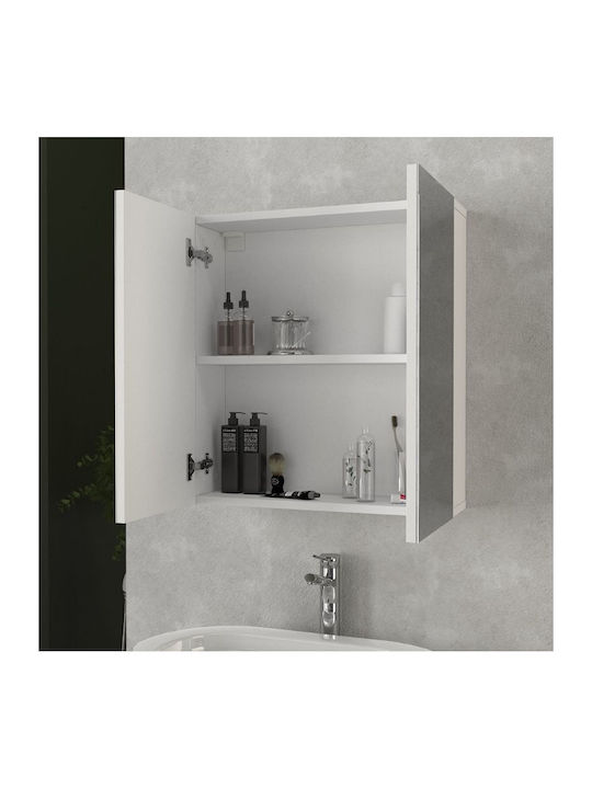 Megapap Binary Καθρέπτης Μπάνιου από Μοριοσανίδα 60x17.2cm Λευκός