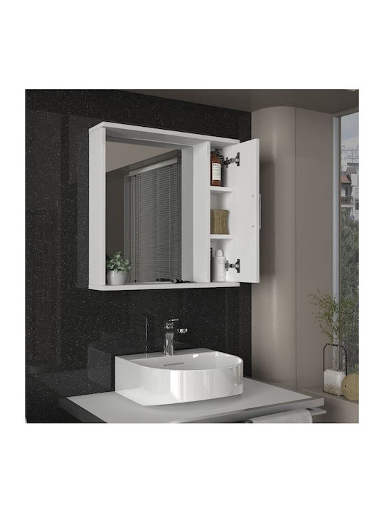 Megapap Badezimmerspiegel aus Spanplatte 65x15.3cm Weiß