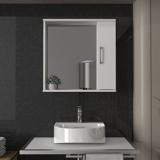 Megapap Badezimmerspiegel aus Spanplatte 65x15.3cm Weiß