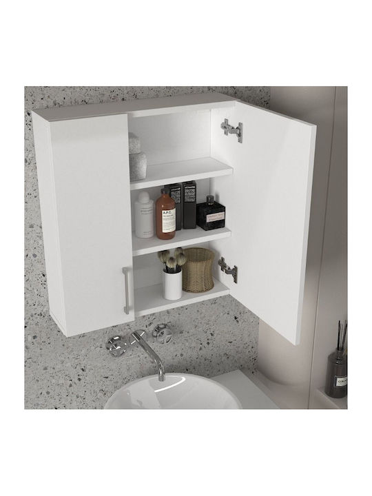 Megapap Ditto Badezimmerspiegel aus Spanplatte 59.6x16.4cm Weiß