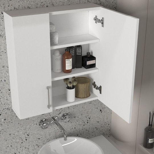 Megapap Ditto GP042-0274 Rectangular Bathroom Mirror made of Chipboard 59.6x16.4cm White