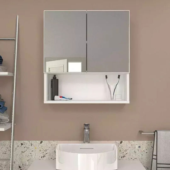 Megapap Trama Badezimmerspiegel aus Spanplatte 60x16.8cm Weiß