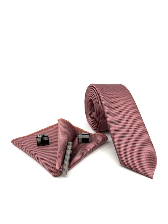 Legend Accessories Set de Cravată pentru Bărbați Monocromie în Culorea Roz