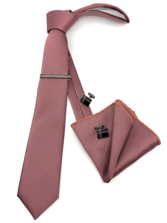 Legend Accessories Set de Cravată pentru Bărbați Monocromie în Culorea Roz