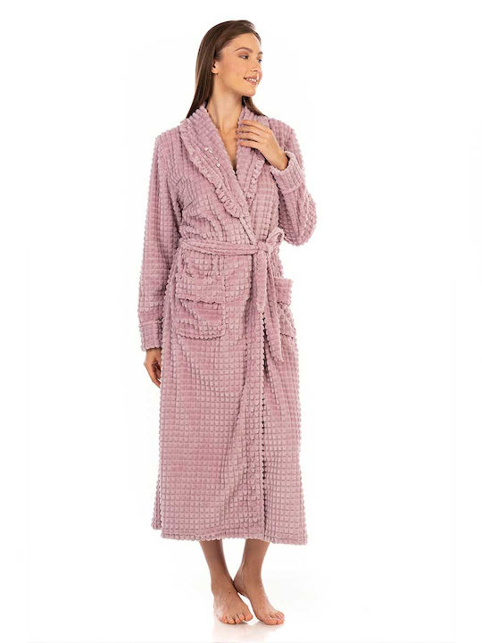 Mara-M Winter Women's Fleece Robe Pink