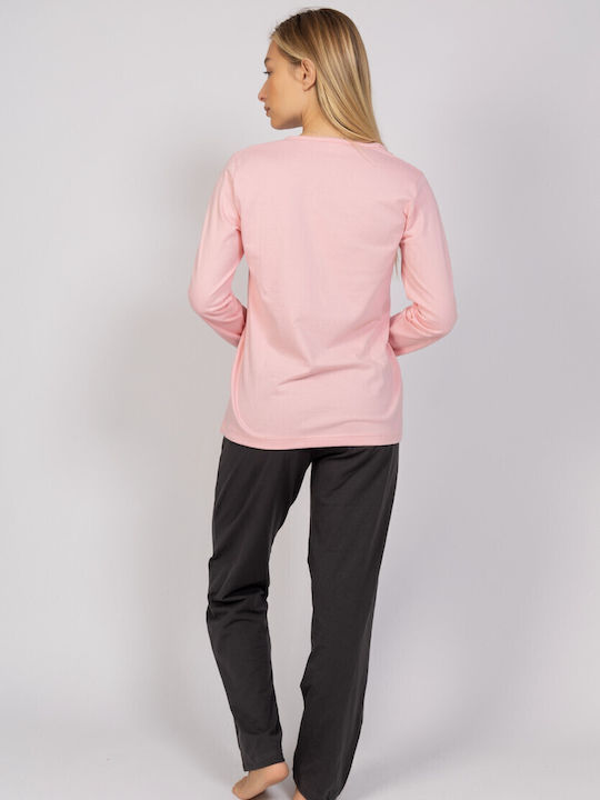 Cherry Underwear Winter Damen Pyjama-Set Pink