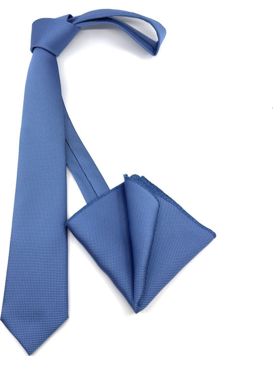 Legend Accessories Σετ Ανδρικής Γραβάτας Μονόχρωμη σε Γαλάζιο Χρώμα