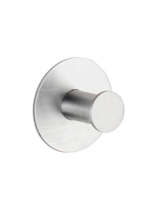 Wenko Άγκιστρο Μπάνιου Μονό με Αυτοκόλλητο ​5x5cm Inox Ασημί
