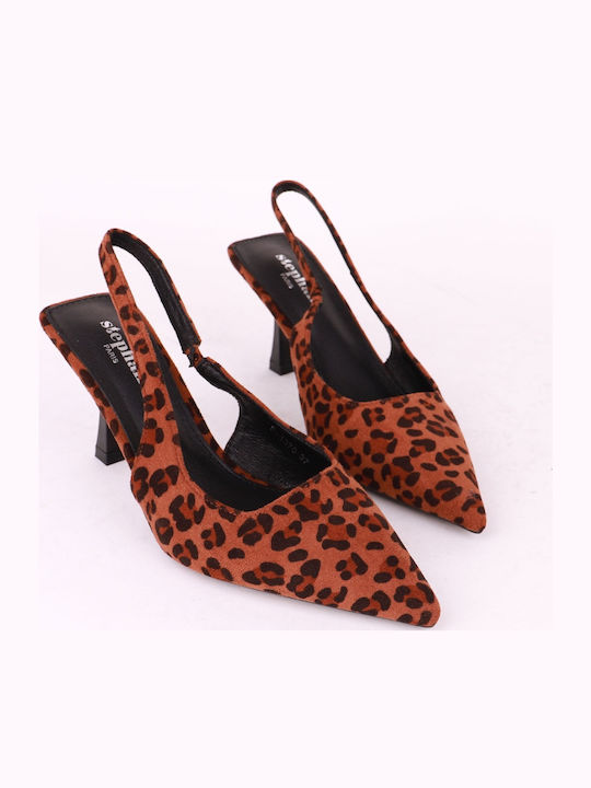 Pumps mit Riemchen Braun