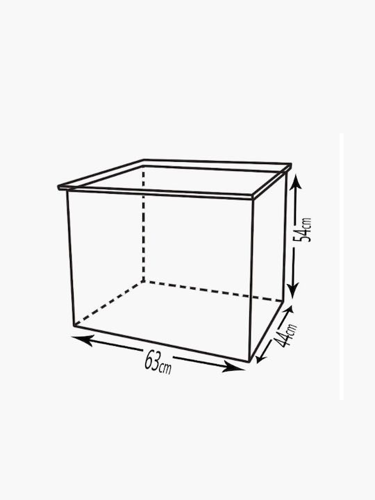 GTMED Metallic Box Wood Storage 63x54x44cm Brown