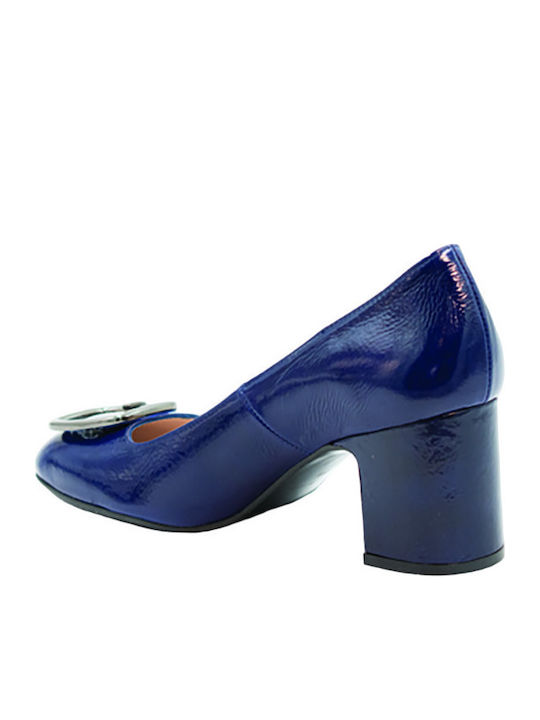 Leder Pumps Blau