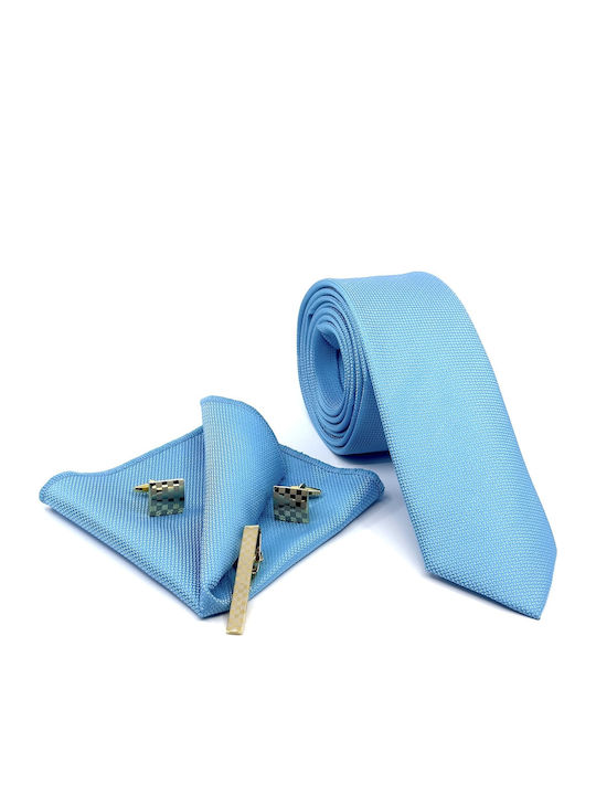 Legend Accessories Herren Krawatten Set Synthetisch,Polyester/Cotton/Leather Monochrom in Türkis Farbe