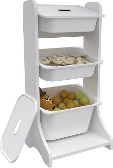 HomeMarkt Fred Weißes Holzspielzeug-Organisator 44cm