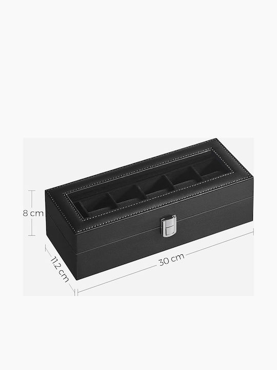 Songmics Cutie din lemn de culoare Negru JWB06B01