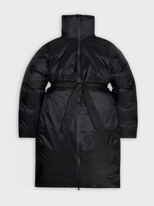 Kevo Longer Μακρύ Γυναικείο Puffer Μπουφάν για Χειμώνα Black