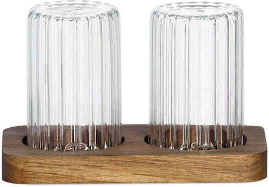 Andrea House Salz- und Pfefferset Glas mit Gestell 2Stück