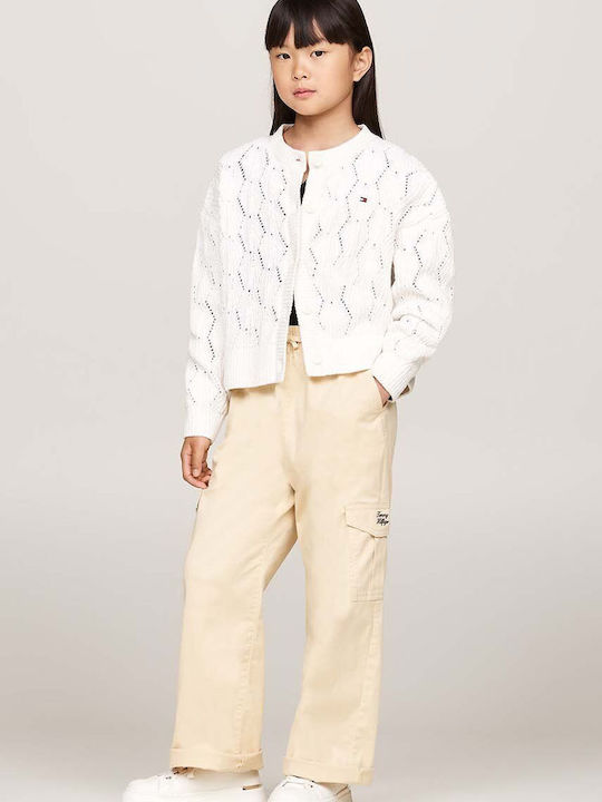 Kids Cardigan Knitted Ivory Petal