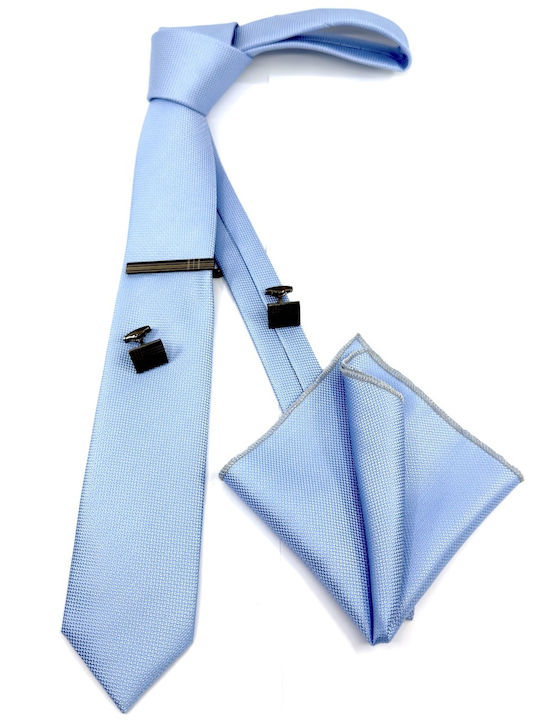 Legend Accessories Oxford style light blue with pocket square Men's Tie Set Synthetic Monochrome in Light Blue Color