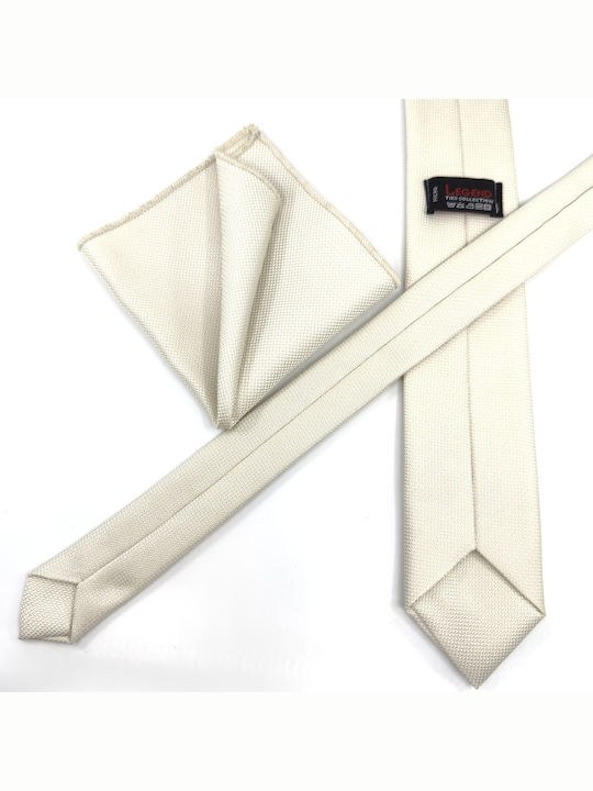 Legend Accessories Synthetic Men's Tie Set Monochrome Beige