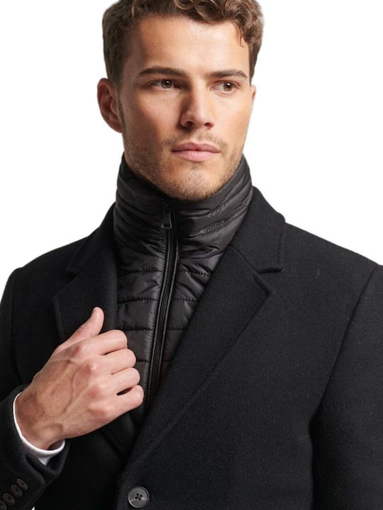 D3 Tailored 2 In 1 Town Coat Ανδρικό Ημίπαλτο Μαύρο