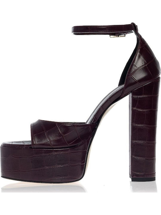 Leather Sandals Burgundy