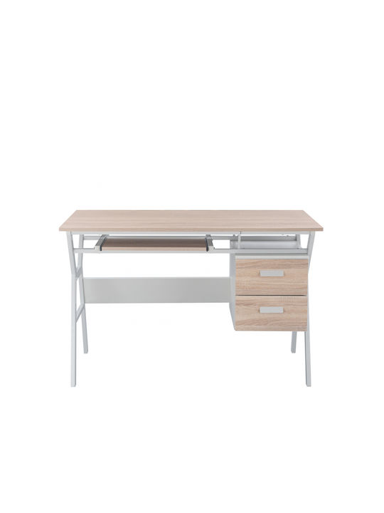 Computer Büro Vitino Holz Braun mit Metallbeinen 120x60x76cm