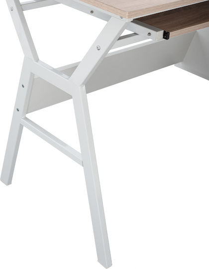 Computer Office Vitino Wooden Brown with Metal Legs 120x60x76cm