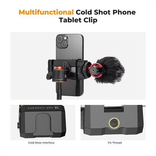 K&f Concept Ms20 Phone Tablet Clamp Tripod Mount Cold Shoe Kf31.095