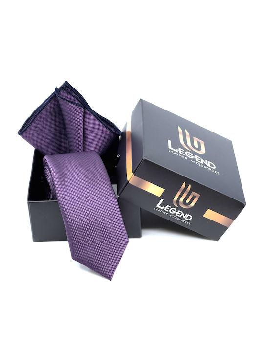 Legend Accessories Synthetic Men's Tie Set Monochrome Purple Legend Accessories Synthetic Men's Tie Set Monochrome Purple