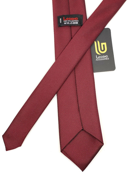 Legend Accessories ΤΥΠΟΥ OXFORD Σετ Ανδρικής Γραβάτας Συνθετική Μονόχρωμη σε Μπορντό Χρώμα