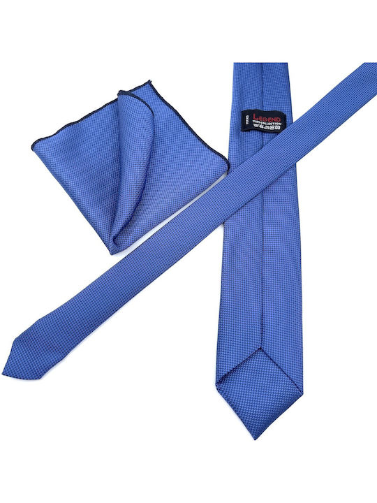 Legend Accessories Herren Krawatten Set Synthetisch,Polyester/Cotton/Leather Monochrom in Blau Farbe