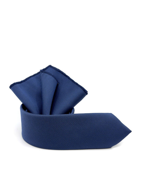 Legend Accessories Herren Krawatten Set Synthetisch,Polyester/Cotton/Leather Monochrom in Blau Farbe
